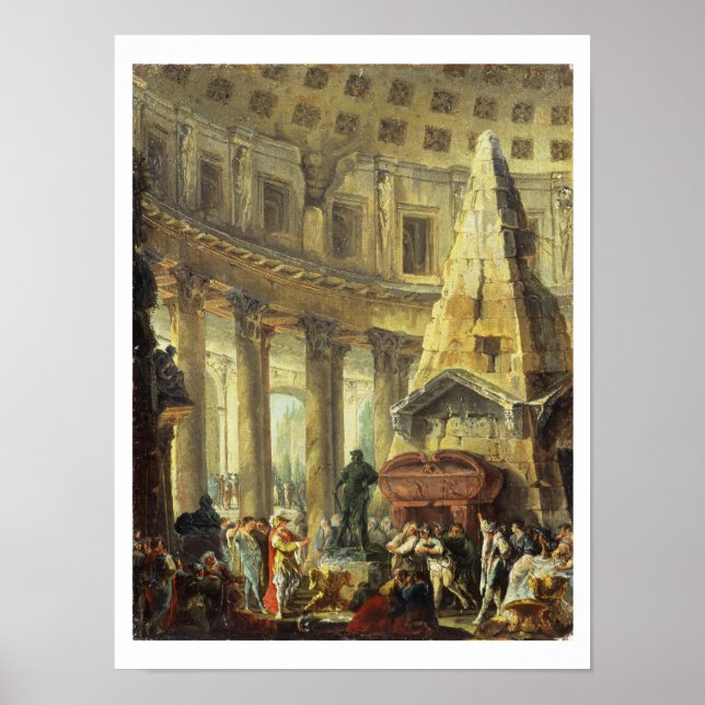 Poster T28516 Alexandre le Grand visitant la Tombe d'Ac (Devant)