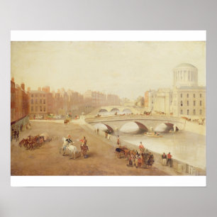 Poster T34018 la rivière Liffey et les palais de justice,