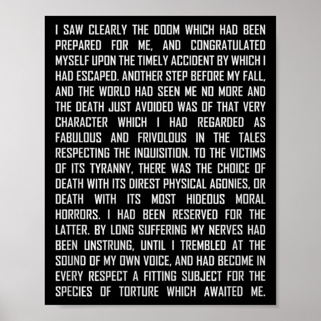 Poster T And The Pendulum Edgar Allan E Etry Excerpt Prem (Devant)