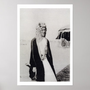 Poster T.E. Lawrence dans la robe arabe (photo de b/w)