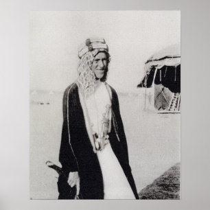Poster T.E. Lawrence dans la robe arabe (photo de b/w)