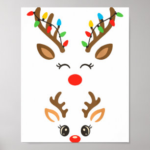 Poster T Grossesse Noël Renne Lumières Nouveau Maman T