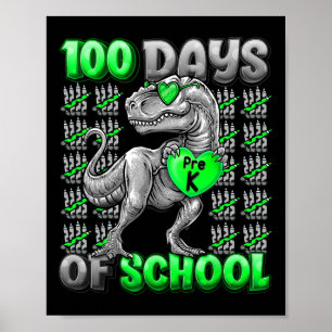 Poster T-rex 100 jours d'école Pré-maternelle 100 jours p