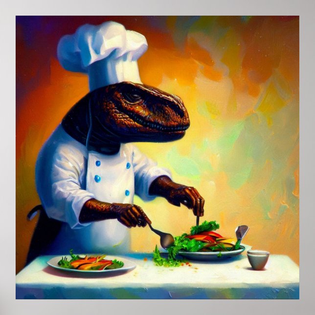 Poster T Rex Chef (Devant)
