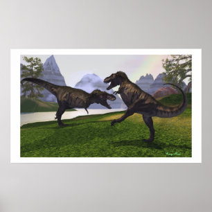 POSTER T-REX COMBAT