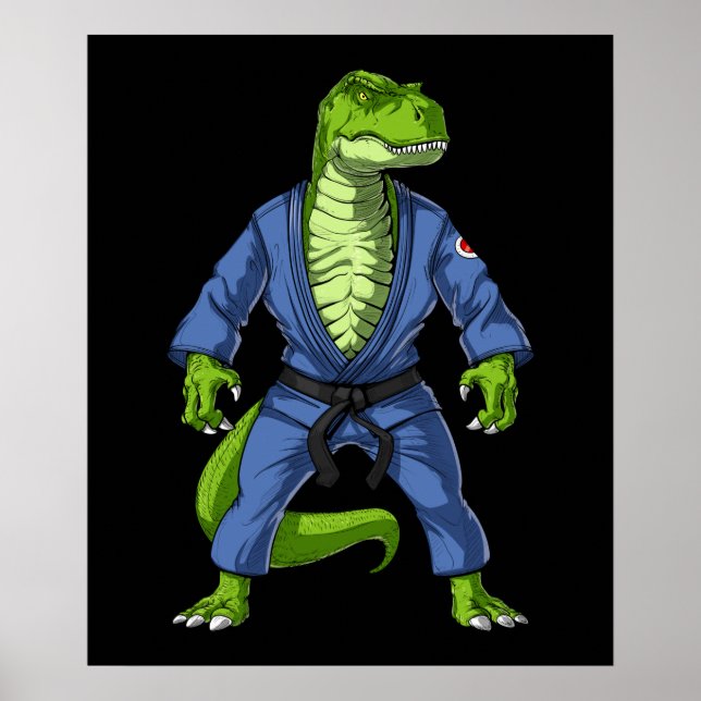 Poster T-Rex Dinosaur Jiu-Jitsu (Devant)