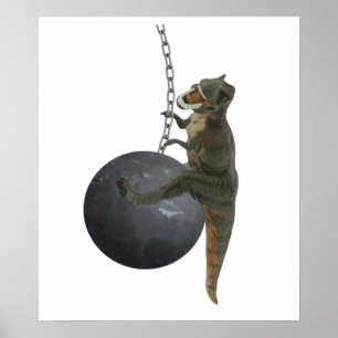 Poster T-Rex Dinosaure Balle d'épave