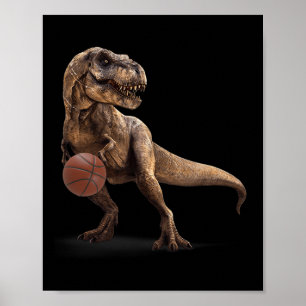 Poster T Rex Dinosaure Jouant Sketll Drôle de Dinosaure H