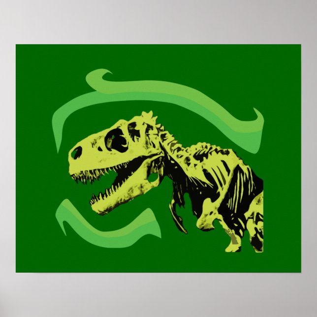 Poster T-Rex Dinosaure Squelette (Devant)