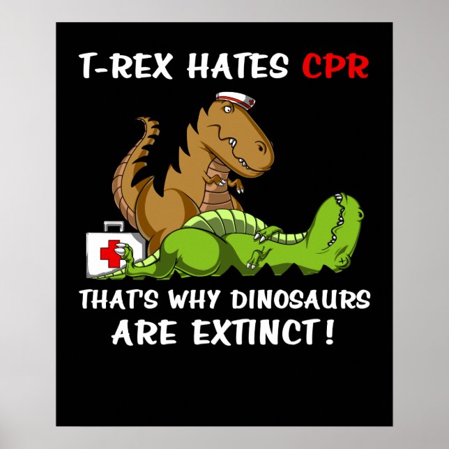 Poster T-Rex Hait CPR C'Est Pourquoi Les Dinosaures Sont  (Devant)