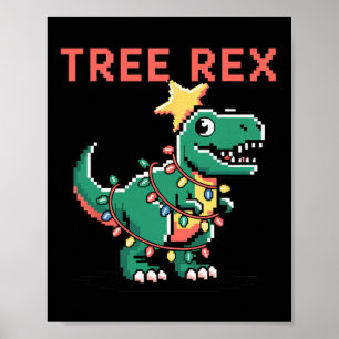 Poster T-Rex sale pull de Noël moche dinosaure Noël