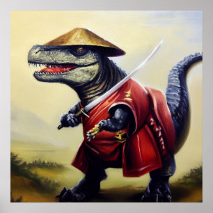 Poster T Rex Samurai