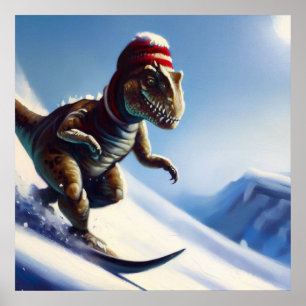 Poster T Rex Snowboard