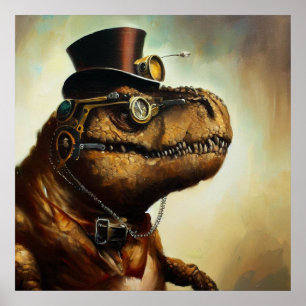 Poster T Rex Steampunk