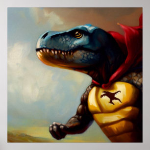 Poster T Rex Superhero