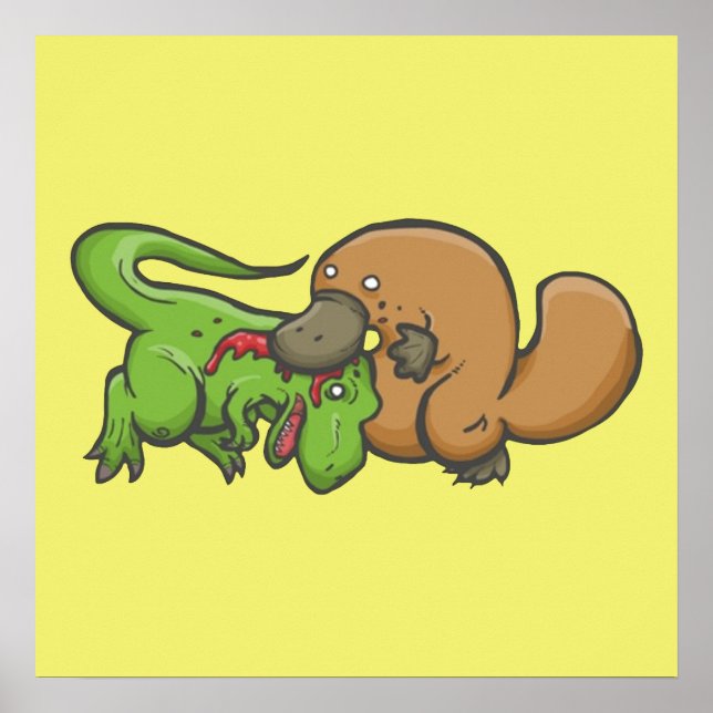Poster T-rex vs Platypus (Devant)