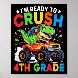 Poster T-shirt 4e année Ck pour l'école dinosaure T Rex M