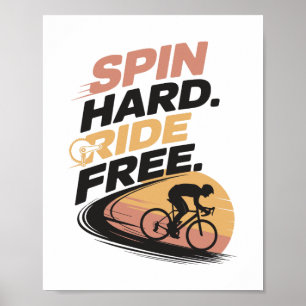 Poster T-shirt Bicycling gratuit à vélo