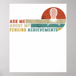 Poster T-shirt cadeau de fencing vintage génial pour fier