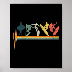 Poster T-shirt cadeau de surfeur vintage Evolution du sur