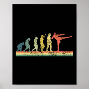 Poster T-shirt cadeau drôle d'évolution de kickboxing Kic
