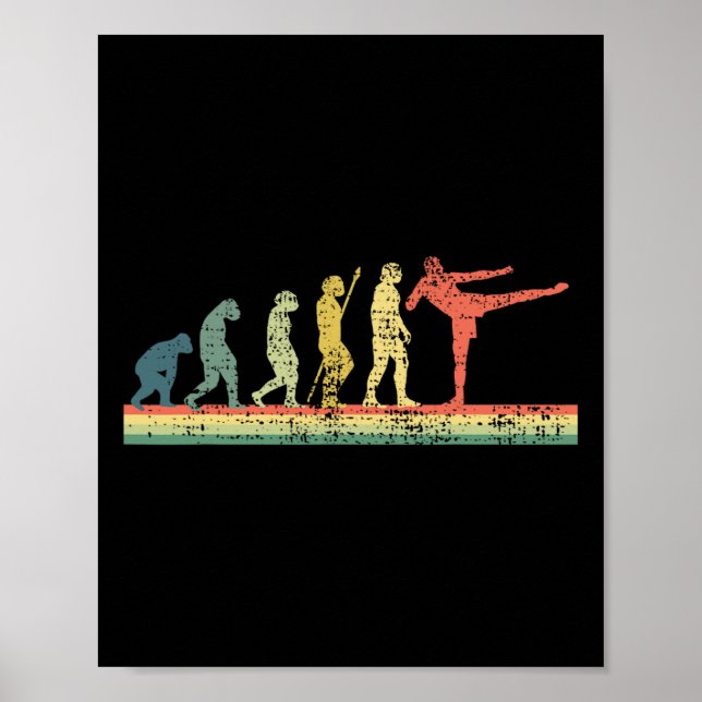 Poster T-shirt cadeau drôle d'évolution de kickboxing Kic (Devant)