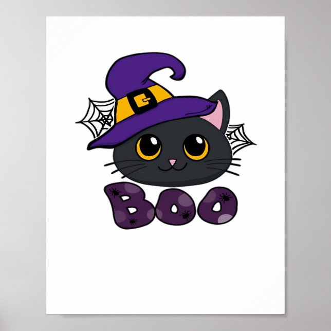 Poster T-shirt classique de l'équipage Boo d'Halloween (Devant)