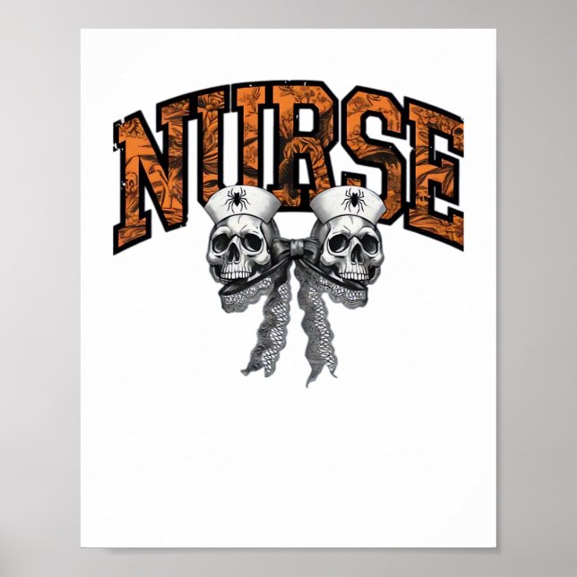 Poster T-shirt classique de l'infirmière Coquette Bow Hal (Devant)