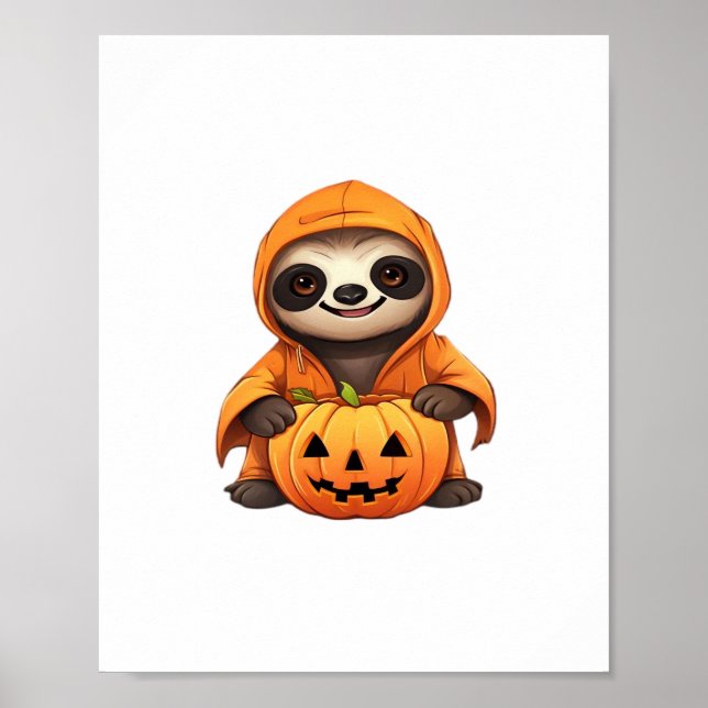 Poster T-shirt classique Halloween Slote Sloth (Devant)