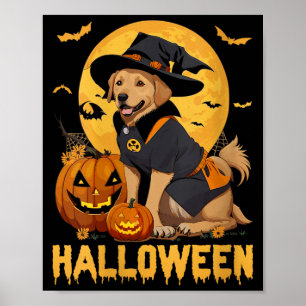 Poster T-shirt col V pour femmes Halloween Chien4