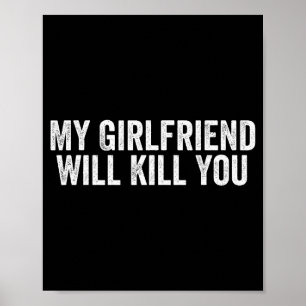 Poster T-shirt cool pour couples en relation Ma copine va