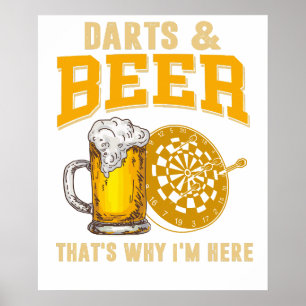 Poster T-Shirt Darts Bière Drôle pour Joueur de Fléchette