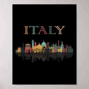Poster T-shirt de famille de voyage coloré autour de l'It