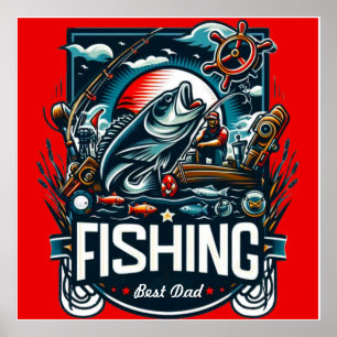 Poster T-shirt de pêche personnalisé