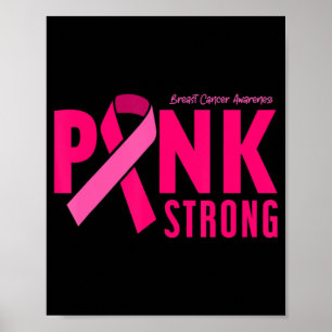 Poster T-shirt de sensibilisation au cancer du sein rose 