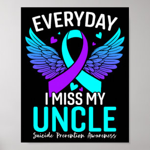 Poster T-shirt de sensibilisation au suicide Oncle Préven