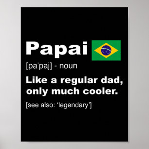 Poster T-shirt Définition Papa Brésilien Cadeau Drôle Fêt