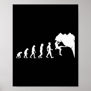 Poster T Shirt D'escalade Pour Grimpeur Drôle Evolu