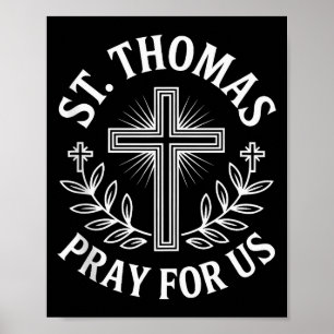 Poster T-shirt dévotionnel catholique Saint Thomas Priez 