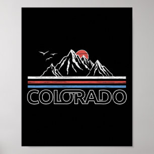 Poster T-shirt drapeau de l'État de la montagne du Colora