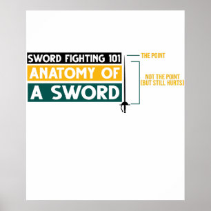 Poster T-Shirt drôle d'anatomie d'escrime combat à l'épée