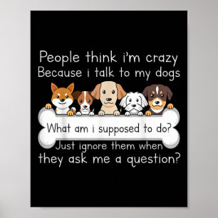 Poster T-shirt drôle de citation de chien parlant amateur
