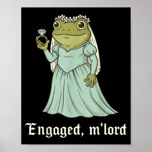 Poster T-shirt drôle de grenouille de fiançailles pour co
