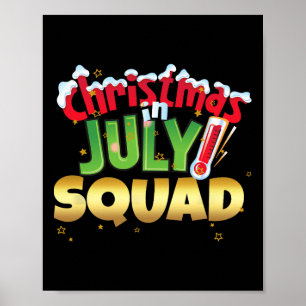 Poster T-shirt drôle de l'équipe de Noël en juillet, grou