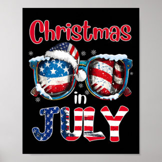 Poster T-shirt drôle de Noël en juillet Vacances d'été à