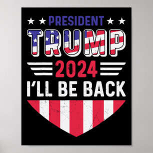 Poster T-shirt drôle d'élection politique Trump Je serai