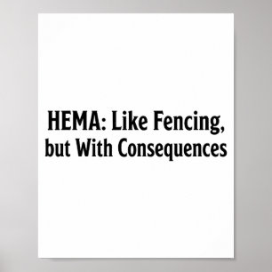 Poster T-shirt drôle Hema - Comme l'escrime mais avec des