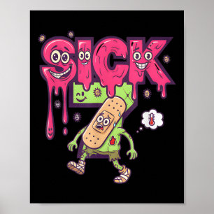Poster T-shirt drôle malade sept mème six sept jeu de mot
