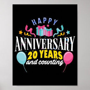 Poster T-shirt du 20e anniversaire du Mariage pour les co
