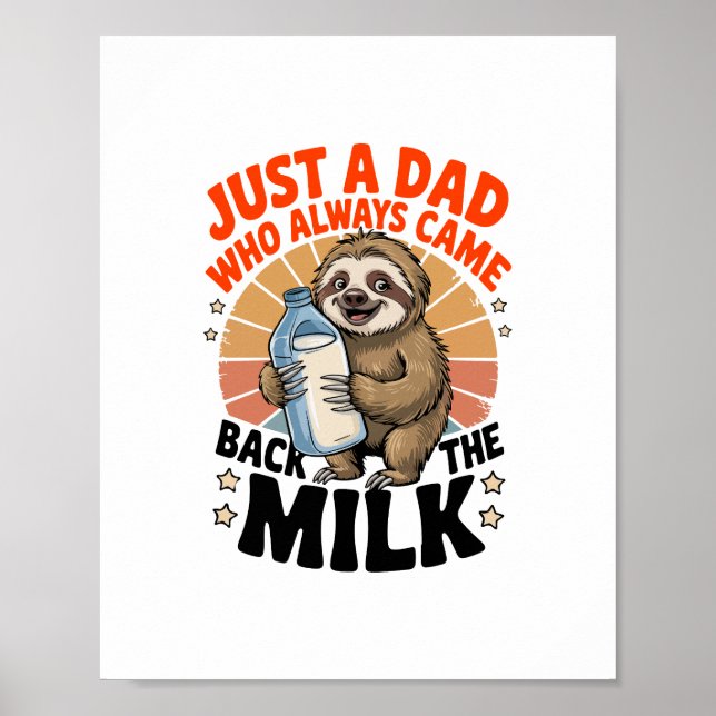 Poster T-shirt fête des pères avec paresse (Devant)